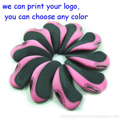 Pink/ Grey Waterproof High-End Golf Iron Cover with Your Own Logo